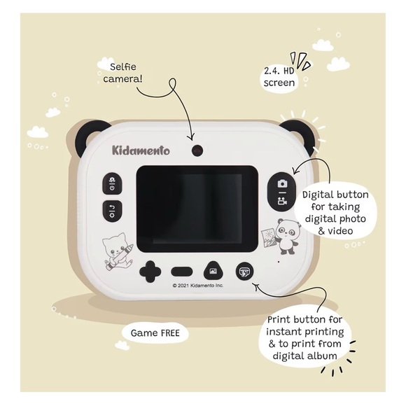 Kidamento Koko the Panda Instant Print Camera - White - Picture 3 of 7